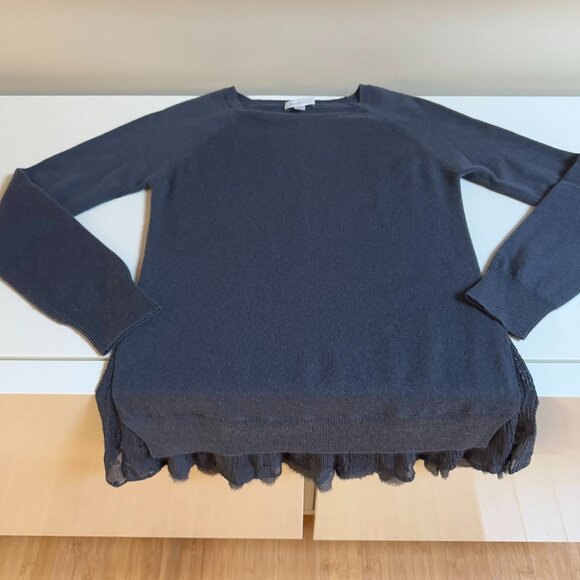 Garnet Hill Shirttail Cashmere Sweater – Charcoal - Picture 6 of 13